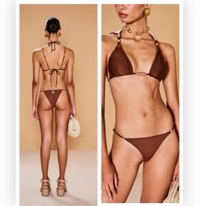 NWT Cult Gaia Brown Bikini
